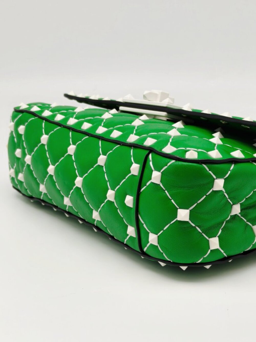 Valentino Garavani Green Roman Stud Shoulder Bag Leather Chain - Picture 8 of 15